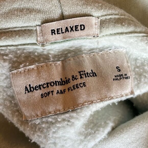 Abercrombie & Fitch Mint Green Fleece Lined Relaxed Fit Hoodie (Size: Small) - Picture 10 of 11